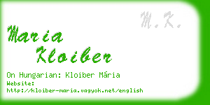 maria kloiber business card